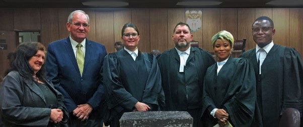 The legal team working with DFL to oppose the legalisation of Dagga
(From left: Helen Davidtsz, Christo van Eeden, Julie-Anne Harwood, Reg Willis, Mpati Qofa, Tererai Mafukidze)